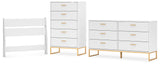 Socalle 3-Piece Twin Panel Headboard with Dresser and Chest (Twin Panel Headboard, Dresser, Chest of Drawers)