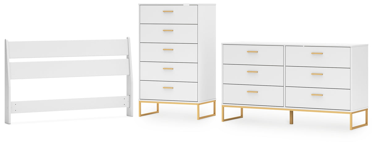 Socalle 3-Piece Full Panel Headboard with Dresser and Chest (Full Panel Headboard, Dresser, Chest of Drawers)