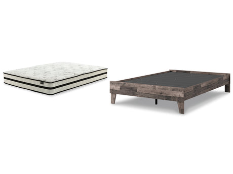 Neilsville 2-Piece Full Platform Bed with Mattress (Full Platform Bed, Chime 10 Inch Hybrid Full Mattress in a Box)