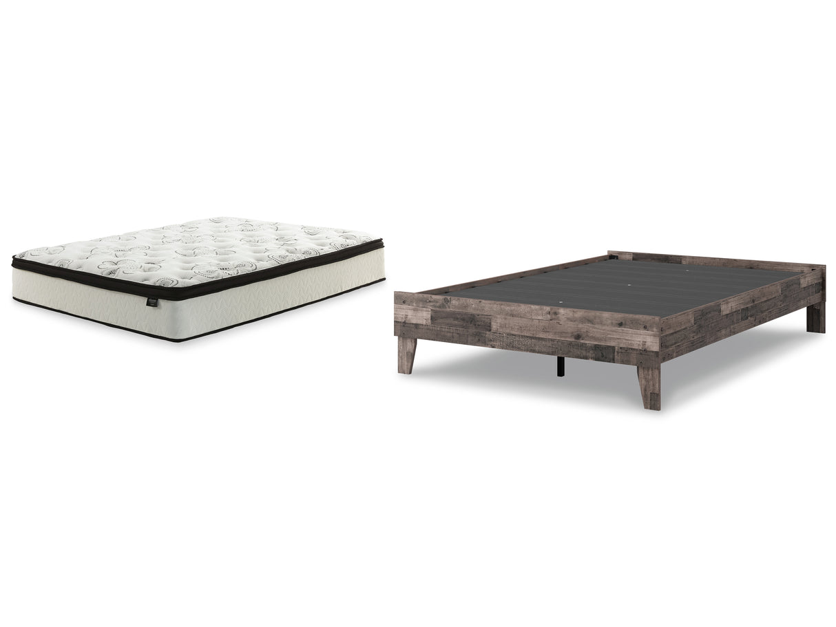 Neilsville 2-Piece Full Platform Bed with Mattress (Full Platform Bed, Chime 12 Inch Hybrid Full Mattress in a Box)