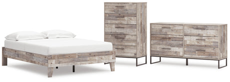 Neilsville 3-Piece Full Platform Bed with Dresser and Chest (Full Platform Bed, Dresser, Chest of Drawers)