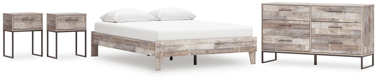 Neilsville 4-Piece Queen Platform Bed with Dresser and 2 Nightstands (Queen Platform Bed, Dresser, Nightstand, Nightstand)
