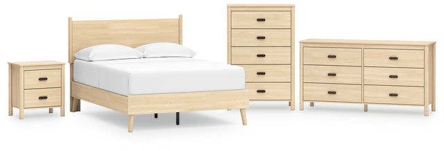 Cabinella 5-Piece Full Platform Panel Bed with Dresser, Chest and Nightstand (Full Platform Bed, Full Panel Headboard, Dresser, Chest of Drawers, Nightstand)