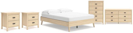 Cabinella 5-Piece Full Platform Bed with Dresser, Chest and 2 Nightstands (Full Platform Bed, Dresser, Chest of Drawers, Nightstand, Nightstand)