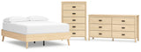 Cabinella 3-Piece Full Platform Bed with Dresser and Chest (Full Platform Bed, Dresser, Chest of Drawers)
