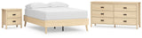 Cabinella 3-Piece Full Platform Bed with Dresser and Nightstand (Full Platform Bed, Dresser, Nightstand)