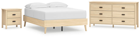 Cabinella 3-Piece Full Platform Bed with Dresser and Nightstand (Full Platform Bed, Dresser, Nightstand)