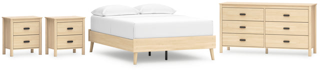 Cabinella 4-Piece Full Platform Bed with Dresser and 2 Nightstands (Full Platform Bed, Dresser, Nightstand, Nightstand)
