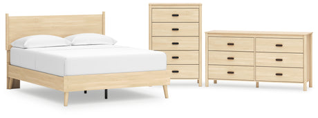 Cabinella 4-Piece Queen Platform Panel Bed with Dresser and Chest (Queen Platform Bed, Queen Panel Headboard, Dresser, Chest of Drawers)