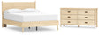Cabinella 3-Piece Queen Platform Panel Bed with Dresser (Queen Platform Bed, Queen Panel Headboard, Dresser)