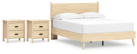 Cabinella 4-Piece Queen Platform Panel Bed with 2 Nightstands (Queen Platform Bed, Queen Panel Headboard, Nightstand, Nightstand)