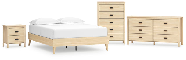 Cabinella 4-Piece Queen Platform Bed with Dresser, Chest and Nightstand (Queen Platform Bed, Dresser, Chest of Drawers, Nightstand)