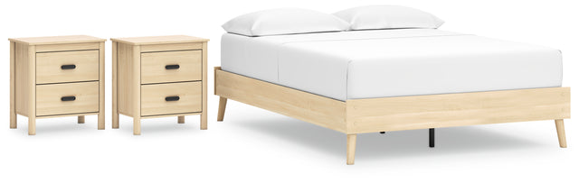 Cabinella 3-Piece Queen Platform Bed with 2 Nightstands (Queen Platform Bed, Nightstand, Nightstand)