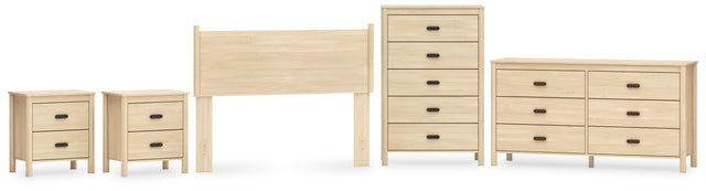 Cabinella 5-Piece Full Panel Headboard with Dresser, Chest and 2 Nightstands (Full Panel Headboard, Dresser, Chest of Drawers, Nightstand, Nightstand)