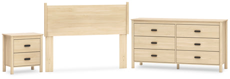Cabinella 3-Piece Full Panel Headboard with Dresser and Nightstand (Full Panel Headboard, Dresser, Nightstand)