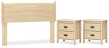 Cabinella 3-Piece Full Panel Headboard with 2 Nightstands (Full Panel Headboard, Nightstand, Nightstand)