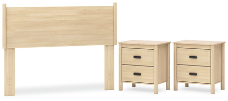 Cabinella 3-Piece Full Panel Headboard with 2 Nightstands (Full Panel Headboard, Nightstand, Nightstand)