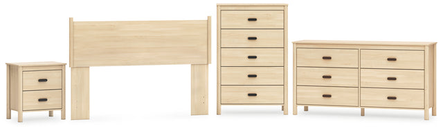 Cabinella 4-Piece Queen Panel Headboard with Dresser, Chest and Nightstand (Queen Panel Headboard, Dresser, Chest of Drawers, Nightstand)