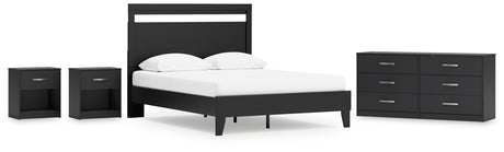 Finch 5-Piece Queen Panel Platform Bed with Dresser and 2 Nightstands (Queen Platform Bed, Queen Panel Headboard, Dresser, Nightstand, Nightstand)