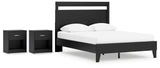 Finch 4-Piece Queen Panel Platform Bed with 2 Nightstands (Queen Platform Bed, Queen Panel Headboard, Nightstand, Nightstand)
