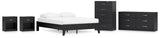 Finch 5-Piece Queen Platform Bed with Dresser, Chest and 2 Nightstands (Queen Platform Bed, Dresser, Chest of Drawers, Nightstand, Nightstand)