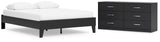 Finch 2-Piece Queen Platform Bed with Dresser (Queen Platform Bed, Dresser)
