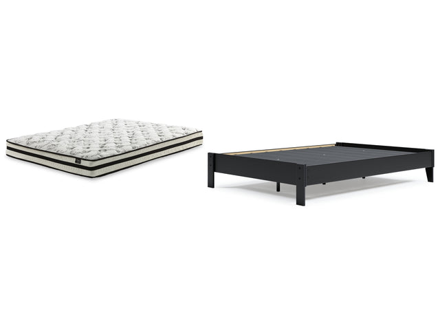 Finch 2-Piece Queen Platform Bed with Mattress (Queen Platform Bed, 8 Inch Chime Innerspring Queen Mattress in a Box)