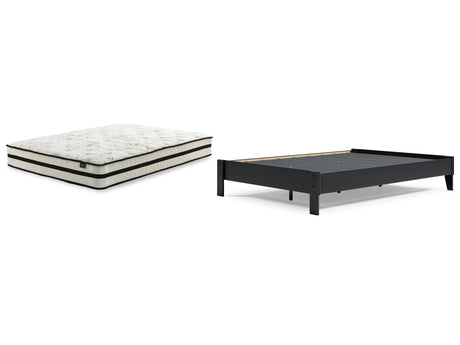 Finch 2-Piece Queen Platform Bed with Mattress (Queen Platform Bed, Chime 10 Inch Hybrid Queen Mattress in a Box)