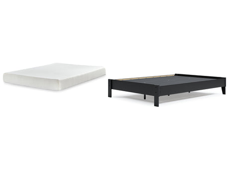 Finch 2-Piece Queen Platform Bed with Mattress (Queen Platform Bed, Chime 8 Inch Memory Foam Queen Mattress in a Box)