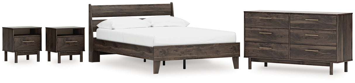 EB3660 5-Piece Full Platform Bed with Dresser and 2 Nightstands (Calverson Full Platform Bed, Calverson Full Panel Headboard, Calverson Dresser, Calverson Nightstand, Calverson Nightstand)