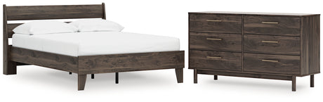EB3660 3-Piece Full Platform Bed with Dresser (Calverson Full Platform Bed, Calverson Full Panel Headboard, Calverson Dresser)