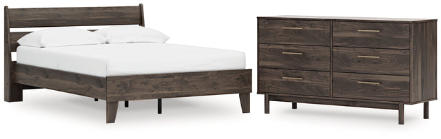 EB3660 3-Piece Full Platform Bed with Dresser (Calverson Full Platform Bed, Calverson Full Panel Headboard, Calverson Dresser)