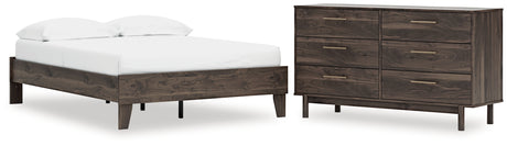 EB3660 2-Piece Full Platform Bed with Dresser (Calverson Full Platform Bed, Calverson Dresser)