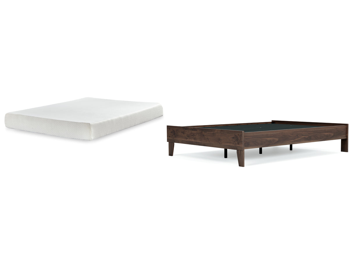 EB3660 2-Piece Full Platform Bed with Mattress (Calverson Full Platform Bed, Chime 8 Inch Memory Foam Full Mattress in a Box)