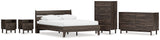 EB3660 6-Piece Queen Platform Bed with Dresser, Chest and 2 Nightstands (Calverson Queen Platform Bed, Calverson Queen Panel Headboard, Calverson Dresser, Calverson Chest of Drawers, Calverson Nightstand, Calverson Nightstand)