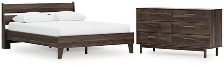 EB3660 3-Piece Queen Platform Bed with Dresser (Calverson Queen Platform Bed, Calverson Queen Panel Headboard, Calverson Dresser)