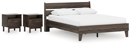 EB3660 4-Piece Queen Panel Platform Bed with 2 Nightstands (Calverson Queen Platform Bed, Calverson Queen Panel Headboard, Calverson Nightstand, Calverson Nightstand)