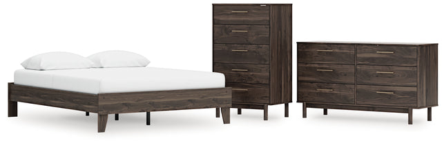 EB3660 3-Piece Queen Platform Bed with Dresser and Chest (Calverson Queen Platform Bed, Calverson Dresser, Calverson Chest of Drawers)