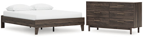 EB3660 2-Piece Queen Platform Bed with Dresser (Calverson Queen Platform Bed, Calverson Dresser)