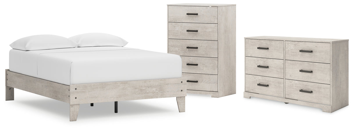 Shawburn 3-Piece Full Platform Bed with Dresser and Chest (Full Platform Bed, Dresser, Chest of Drawers)