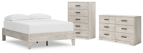 Shawburn 3-Piece Full Platform Bed with Dresser and Chest (Full Platform Bed, Dresser, Chest of Drawers)