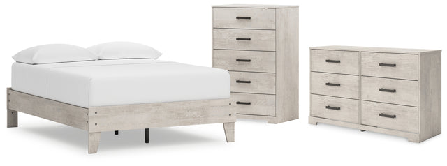 Shawburn 3-Piece Full Platform Bed with Dresser and Chest (Full Platform Bed, Dresser, Chest of Drawers)