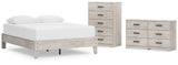 Shawburn 3-Piece Queen Platform Bed with Dresser and Chest (Queen Platform Bed, Dresser, Chest of Drawers)