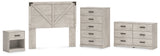 Shawburn 4-Piece Full Panel Headboard with Dresser, Chest and Nightstand (Full Crossbuck Panel Headboard, Dresser, Chest of Drawers, Nightstand)