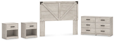 Shawburn 4-Piece Queen Crossbuck Panel Headboard with Dresser and 2 Nightstands (Queen Crossbuck Panel Headboard, Dresser, Nightstand, Nightstand)