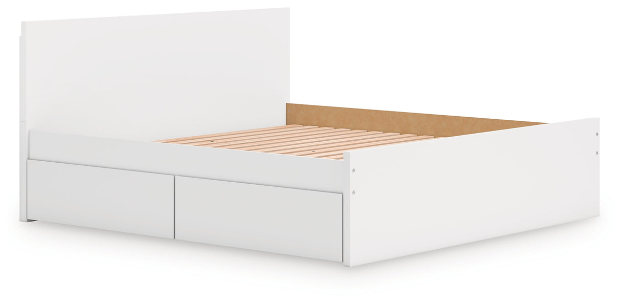 Onita King Panel Platform Bed with 2 Side Storage