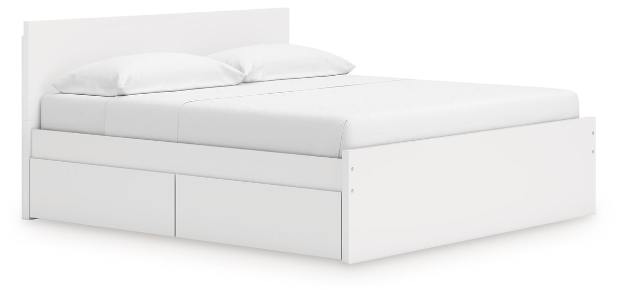Onita King Panel Platform Bed with 2 Side Storage