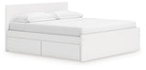 Onita King Panel Platform Bed with 2 Side Storage