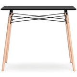 Jaspeni Home Office Desk (Color: Black/Natural)