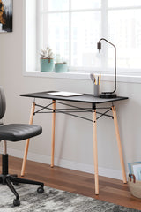 Jaspeni Home Office Desk (Color: Black/Natural)